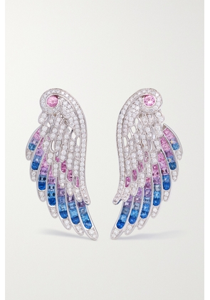 Garrard - Bird Of Paradise 18-karat White Gold, Sapphire And Diamond Earrings - One size