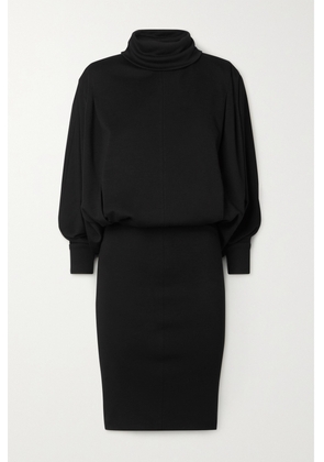 SAINT LAURENT - Draped Wool Turtleneck Mini Dress - Black - FR34,FR36,FR38,FR40,FR42