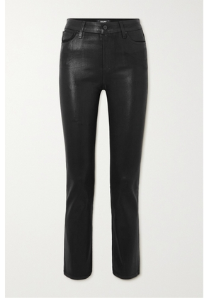 PAIGE - Cindy Cropped High-rise Coated Straight-leg Jeans - Black - 23,24,25,26,27,28,29,30,31,32