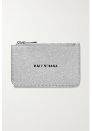 Balenciaga - Cash Glittered Leather Wallet - Silver - One size