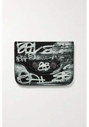 Balenciaga - Le Cagole Graffiti Studded Leather Cardholder - Black - One size