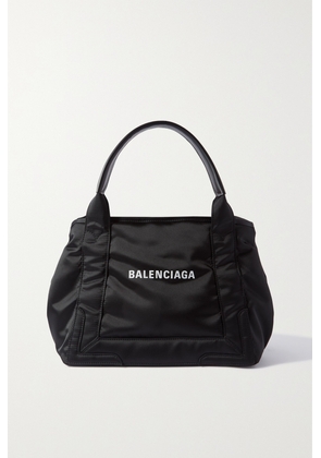 Balenciaga - Navy Cabas Leather-trimmed Printed Recycled-nylon Tote - Black - One size