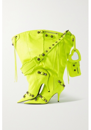 Balenciaga - Le Cagole Boot Crinkled-leather Shoulder Bag - Yellow - One size