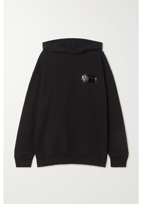 Balenciaga - Oversized Printed Cotton-jersey Hoodie - Black - XS,S,M,L,XL