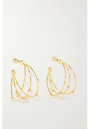 Cult Gaia - Shanti Gold-tone Pearl Hoop Earrings - One size