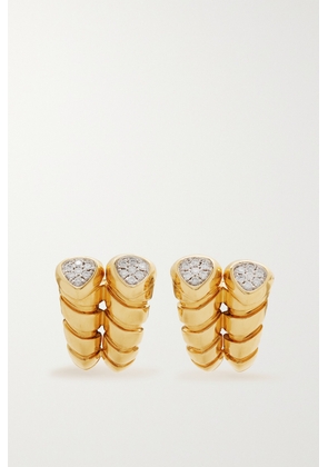 Marina B - Trisolina Double 18-karat Gold Diamond Earrings - One size