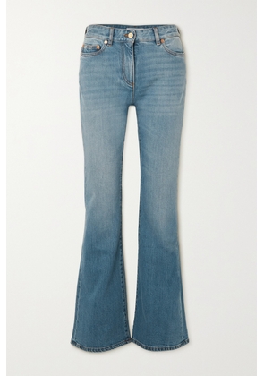 Valentino Garavani - Chain-embellished High-rise Flared Jeans - Blue - 24,25,26,27,28,29,30,31,32,33