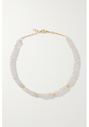 Jacquie Aiche - 14-karat Gold, Moonstone And Diamond Anklet - White - One size