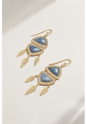 Jacquie Aiche - Dreamcatcher 14-karat Gold, Chrysoprase And Diamond Earrings - One size