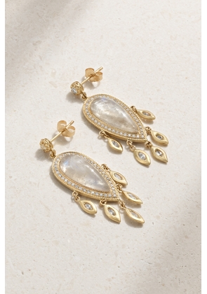 Jacquie Aiche - 14-karat Gold, Moonstone And Diamond Earrings - White - One size