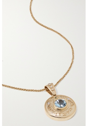 Marlo Laz - Southwestern 14-karat Gold, Aquamarine And Diamond Necklace - Blue - One size