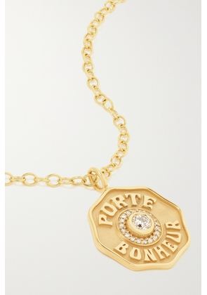 Marlo Laz - Large Porte Bonheur 14-karat Gold Diamond Necklace - One size