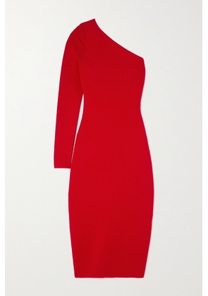Victoria Beckham - Vb Body One-shoulder Stretch-knit Midi Dress - Red - 4,6,8,10,12,14
