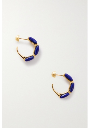 Fernando Jorge - Oblong Small 18-karat Gold Lapis Lazuli Hoop Earrings - Blue - One size