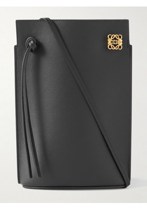 Loewe - Dice Pocket Embellished Leather Shoulder Bag - Black - One size