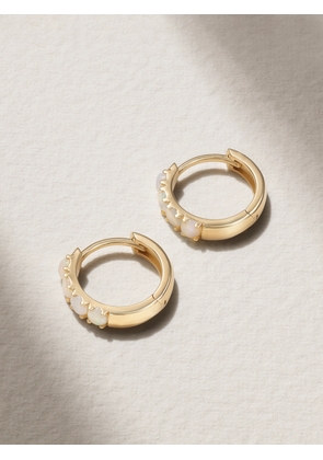 Andrea Fohrman - Opal Pavé 14-karat Gold Earrings - White - One size