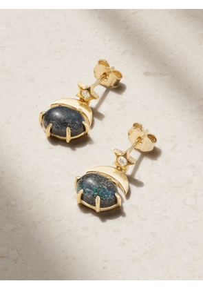 Andrea Fohrman - Mini Cosmo 14-karat Gold, Opal And Diamond Earrings - Blue - One size