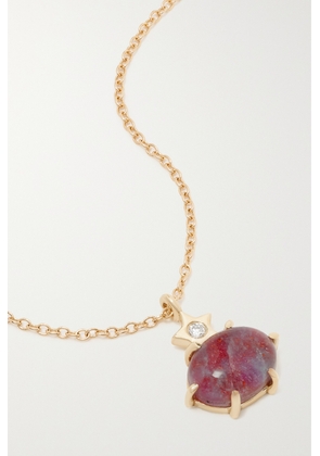 Andrea Fohrman - Mini Cosmo 14-karat Gold, Kyanite And Diamond Necklace - Red - One size