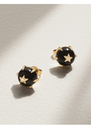 Andrea Fohrman - Mini Cosmo 14-karat Gold, Onyx And Diamond Earrings - Black - One size