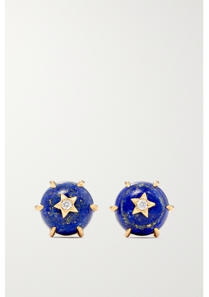 Andrea Fohrman - Mini Cosmo 14-karat Gold, Lapis Lazuli And Diamond Earrings - Blue - One size