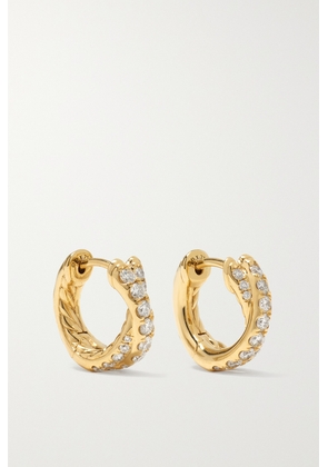 David Yurman - Crossover 18-karat Gold Diamond Hoop Earrings - One size