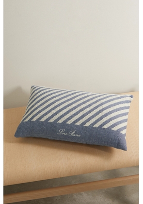 Loro Piana - Moai Striped Cotton-blend Bouclé Beach Pillow - Blue - One size