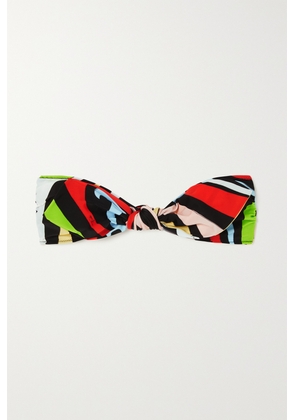PUCCI - Marmo Knotted Printed Beandeau Bikini Top - Black - x small,small,medium,large