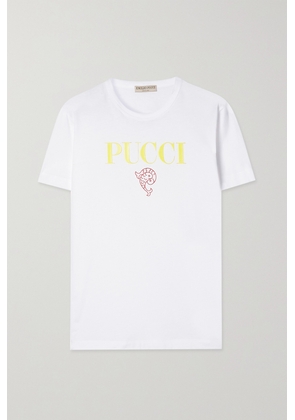 PUCCI - Appliquéd Cotton-jersey T-shirt - White - x small,small,medium,large,x large