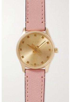 Gucci - G-timeless 29mm Gold Pvd-plated And Leather Watch - Pink - One size