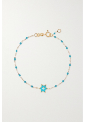 Gigi Clozeau - Étoile 18-karat Gold, Resin And Diamond Bracelet - Blue - One size