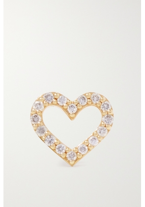 Sydney Evan - Open Heart Small 14-karat Gold Diamond Single Earring - One size