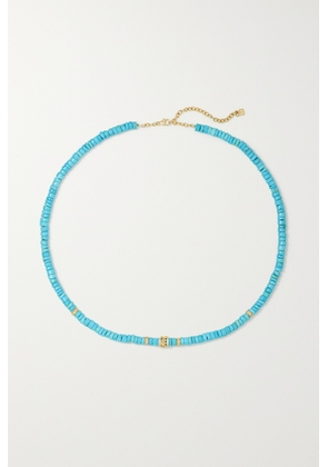 Sydney Evan - Lucky Icon 14-karat Gold, Turquoise And Diamond Necklace - Blue - One size