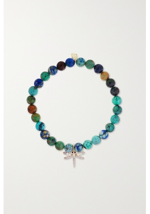 Sydney Evan - Dragonfly 14-karat Gold, Chrysocolla And Diamond Bracelet - Blue - One size