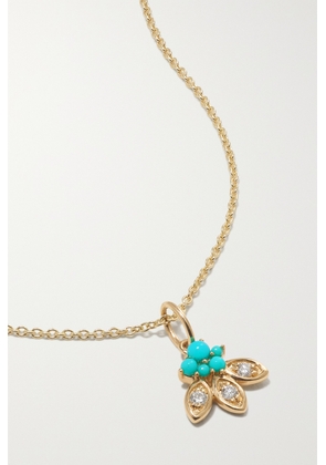 Sydney Evan - 14-karat Gold, Turquoise And Diamond Necklace - One size
