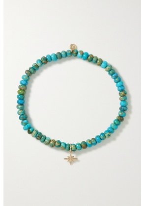 Sydney Evan - Mini Starburst 14-karat Gold, Turquoise And Diamond Bracelet - One size