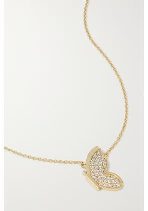Sydney Evan - Small Flying Butterfly 14-karat Gold Diamond Necklace - One size