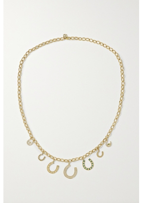Sydney Evan - Horseshoe 14-karat Gold Multi-stone Necklace - One size