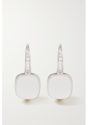 Pomellato - Nudo Milky 18-karat White Gold, Quartz And Diamond Earrings - One size
