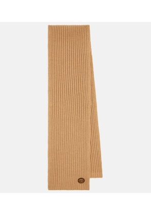 Gucci Ribbed-knit wool and cashmere scarf