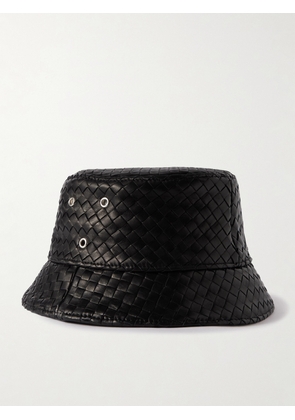 Bottega Veneta - Intrecciato Leather Bucket Hat - Black - S,L