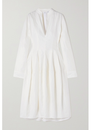 Bottega Veneta - Embellished Paneled Silk-twill Midi Dress - White - IT36,IT38,IT40,IT42,IT44,IT46