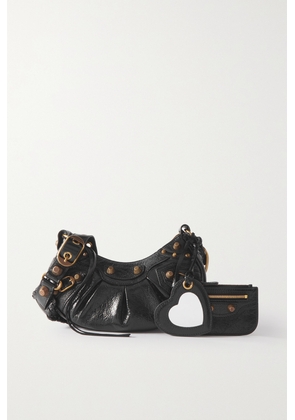 Balenciaga - Le Cagole Xs Studded Crinkled-leather Shoulder Bag - Black - One size