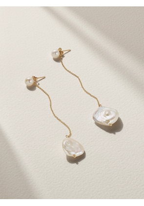 Mateo - Duality 14-karat Gold Pearl Earrings - Off-white - One size