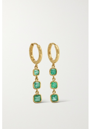Octavia Elizabeth - + Net Sustain Micro Gabby 18-karat Recycled-gold Emerald Hoop Earrings - Green - One size