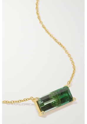Octavia Elizabeth - 18-karat Recycled Gold, Ombré Tourmaline And Diamond Necklace - Green - One size