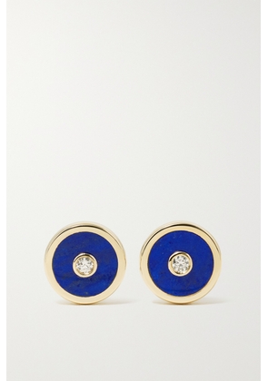 Retrouvaí - Compass Mini 14-karat Gold, Lapis Lazuli And Diamond Earrings - One size