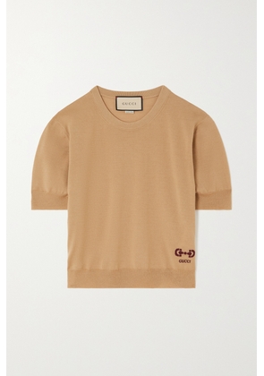 Gucci - Embroidered Wool Sweater - Brown - XXS,XS,S,M,L,XL