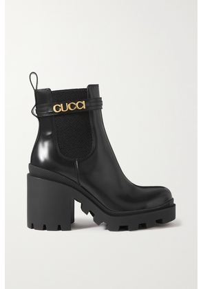 Gucci - Logo-embellished Leather Ankle Boots - Black - IT36,IT36.5,IT37,IT37.5,IT38,IT38.5,IT39,IT39.5,IT40,IT40.5,IT41,IT41.5