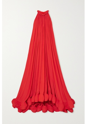 Lanvin - Ruffled Charmeuse Gown - Red - FR34,FR36,FR38,FR40,FR42,FR44,FR46