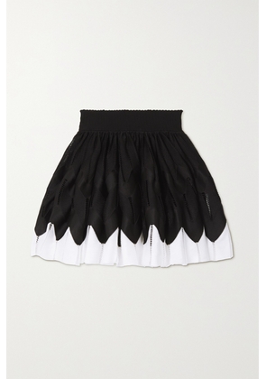 Alaïa - Two-tone Pleated Stretch-knit Mini Skirt - Black - FR34,FR36,FR38,FR40,FR42,FR44